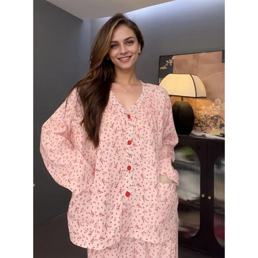 Irregular pajamas set that can be worn outside as home clothes