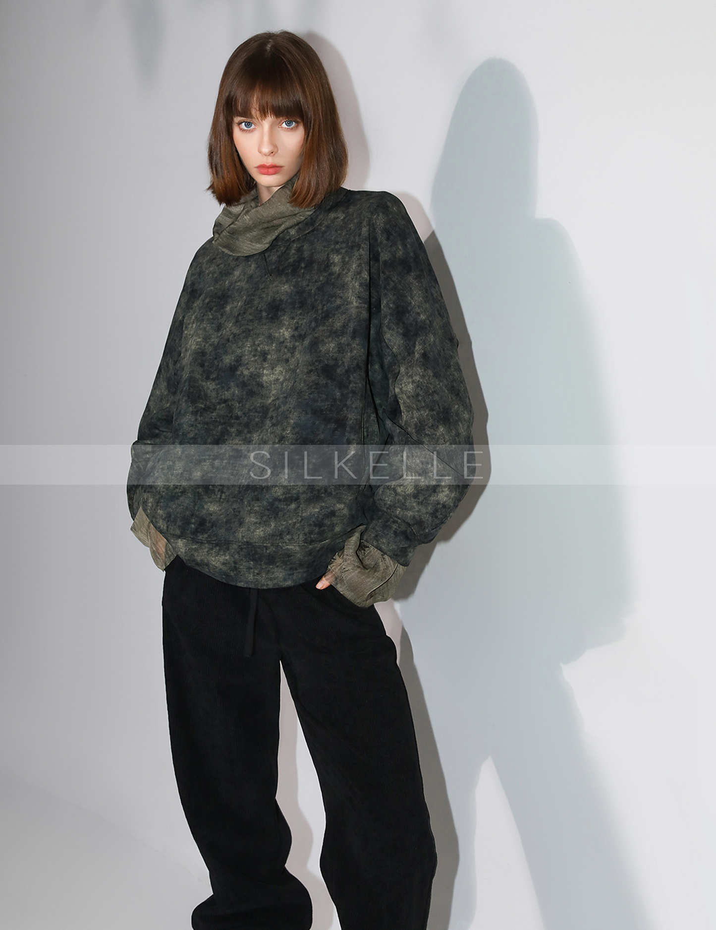 Sfumato fried color pullover round neck sweatshirt for women autumn casual jacket