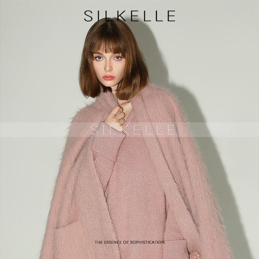 Temperament-like alpaca plush coat long woolen coat