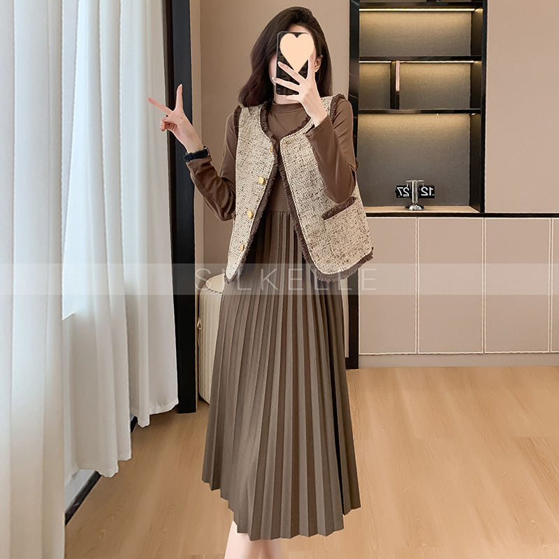 Chanel style suit skirt two-piece suit temperament vest new style dress