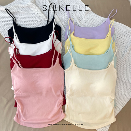 High-quality cotton small camisole for women with inner vest and chest pad waist top