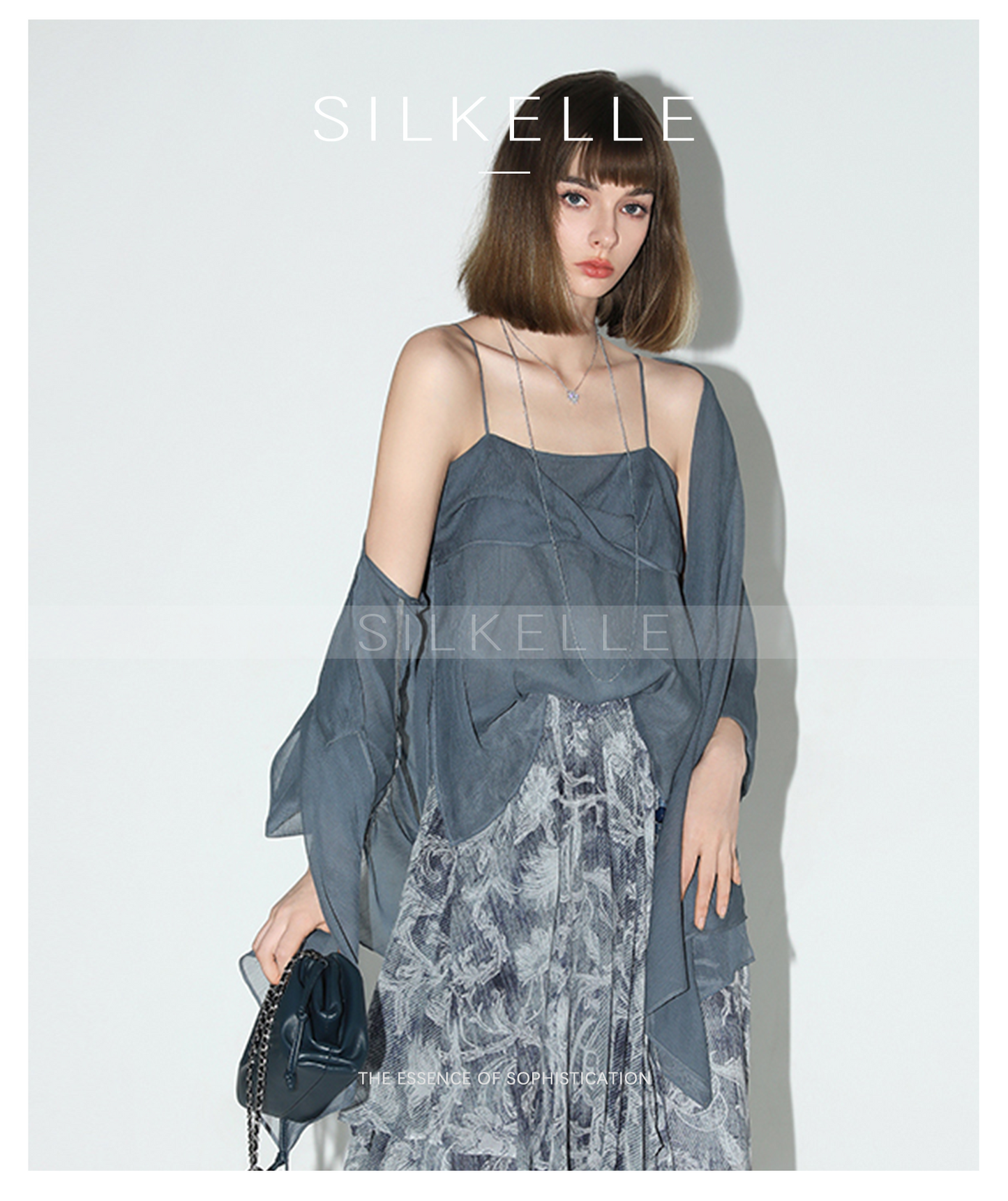 Printed Chiffon Dress + Suspender Skirt + Skirt