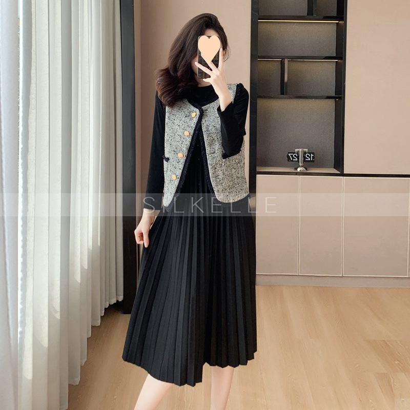 Chanel style suit skirt two-piece suit temperament vest new style dress