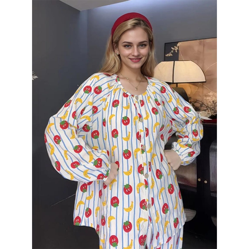 Pajama set fruit sweetheart can be worn as home clothes