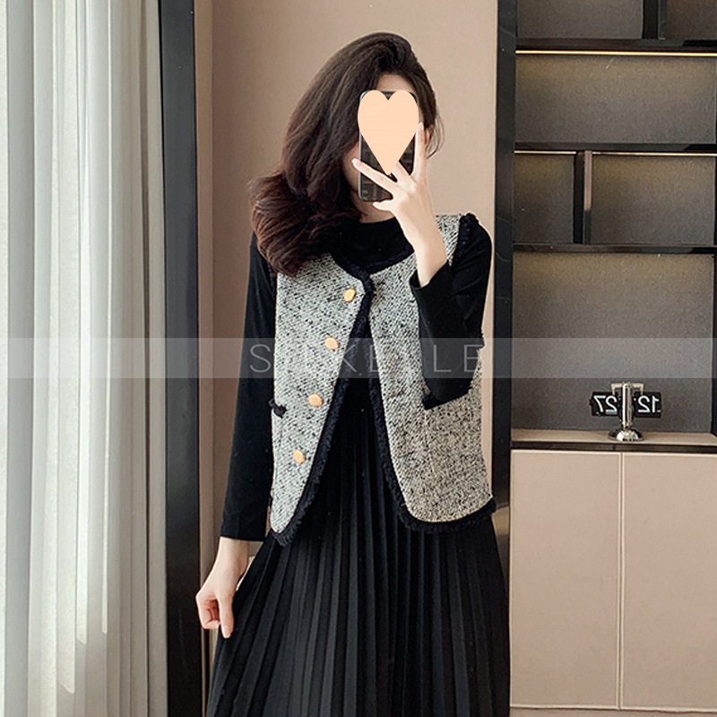 Chanel style suit skirt two-piece suit temperament vest new style dress