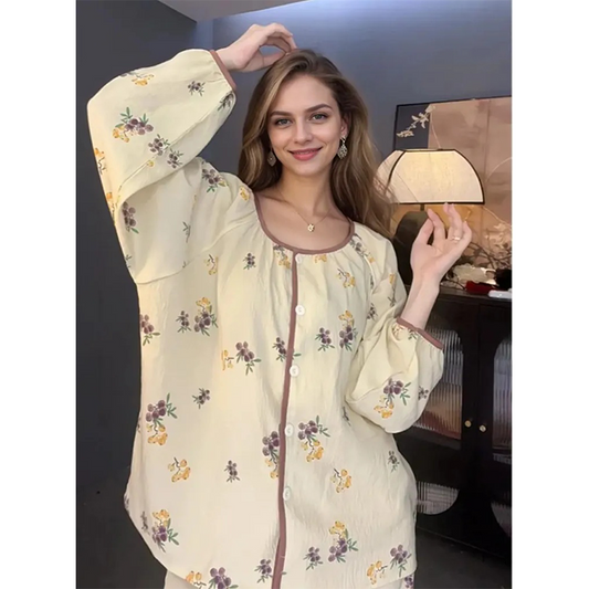 Zen style pajama set that can be worn outside as home clothes