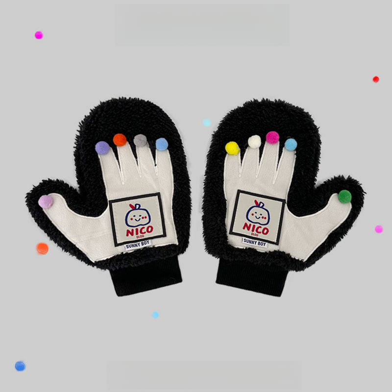 Gloves: Colorful plush balls